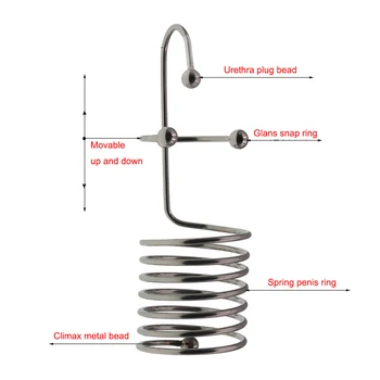 Stainless Steel Penis Ring Prostate Stimulate Delay Ejaculation Urethra Plug Bead Foreskin Snap Sex Toy for Men Erotic Chasitity 6