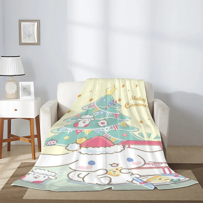 

Children's Anime Custom Thick Winter Fleece Knee Blanket for Sofa Blankets Cartoon Cute Dog C-Cinnamoroll Microfiber Bedding