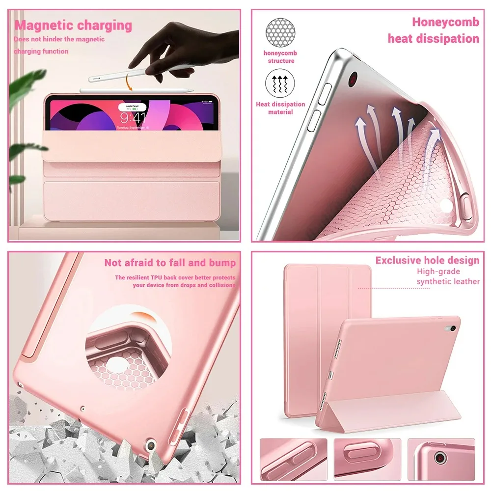 Premium 3-Fold Folio PU Leather Stand Cover with Anti-Scratch Protection