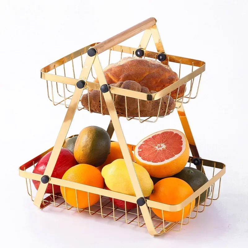 Kitchen Storage Rack Portable Candy Tray and Fruit Basket Kitchen Vegetable & Fruit Storage Rack Multi-functional Snack & Vegetable Organizer