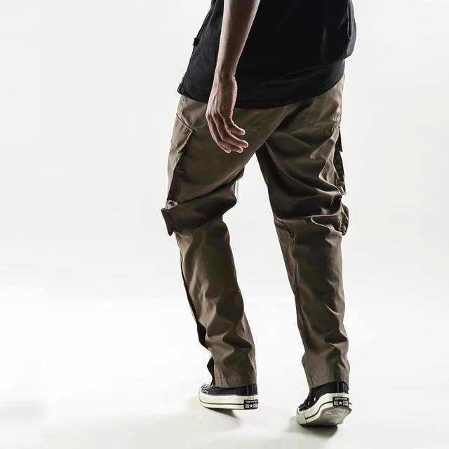 2021 Vibe Style Side Breasted Solid Vintage Men Baggy Cargo Pants
