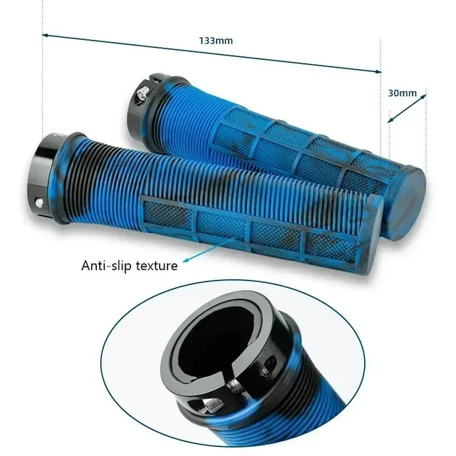 Bicycle Handlebar Grips TPR Anti-Skid MTB Road Bike Handle End Grips Shockproof Aluminum Lock Ring MTB Cuffs Mountain Bike Part 4