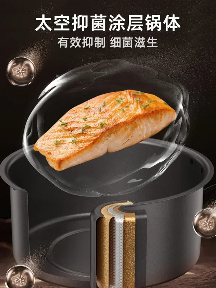 New home air fryer. No flip. Visual. Multifunctional. Large capacity. Stylish & practical. Even cooking. Advanced features 5