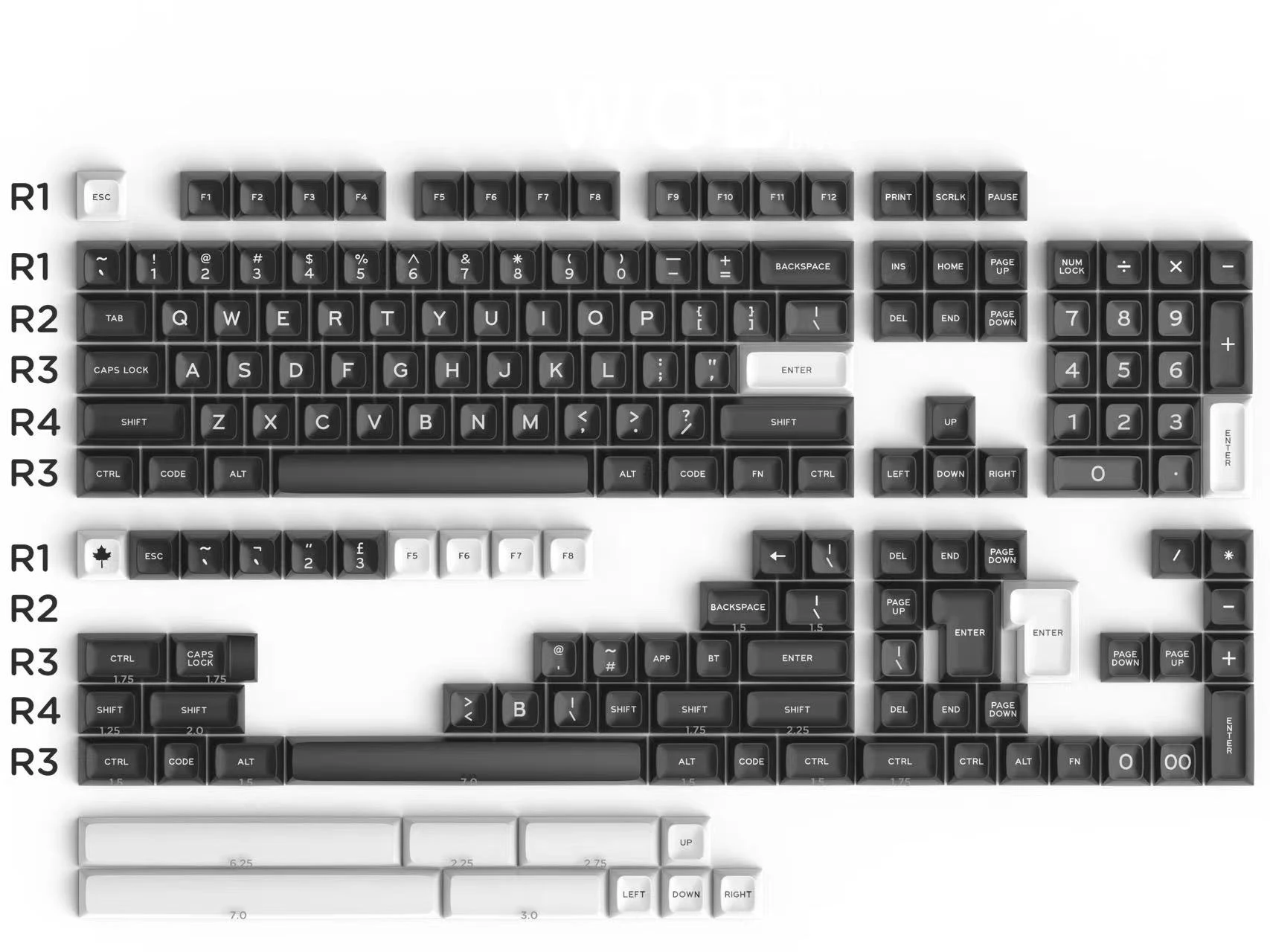 Gmky Afsa Wob Keycap Abs Double Shot Keycap For Cherry Mx Switch