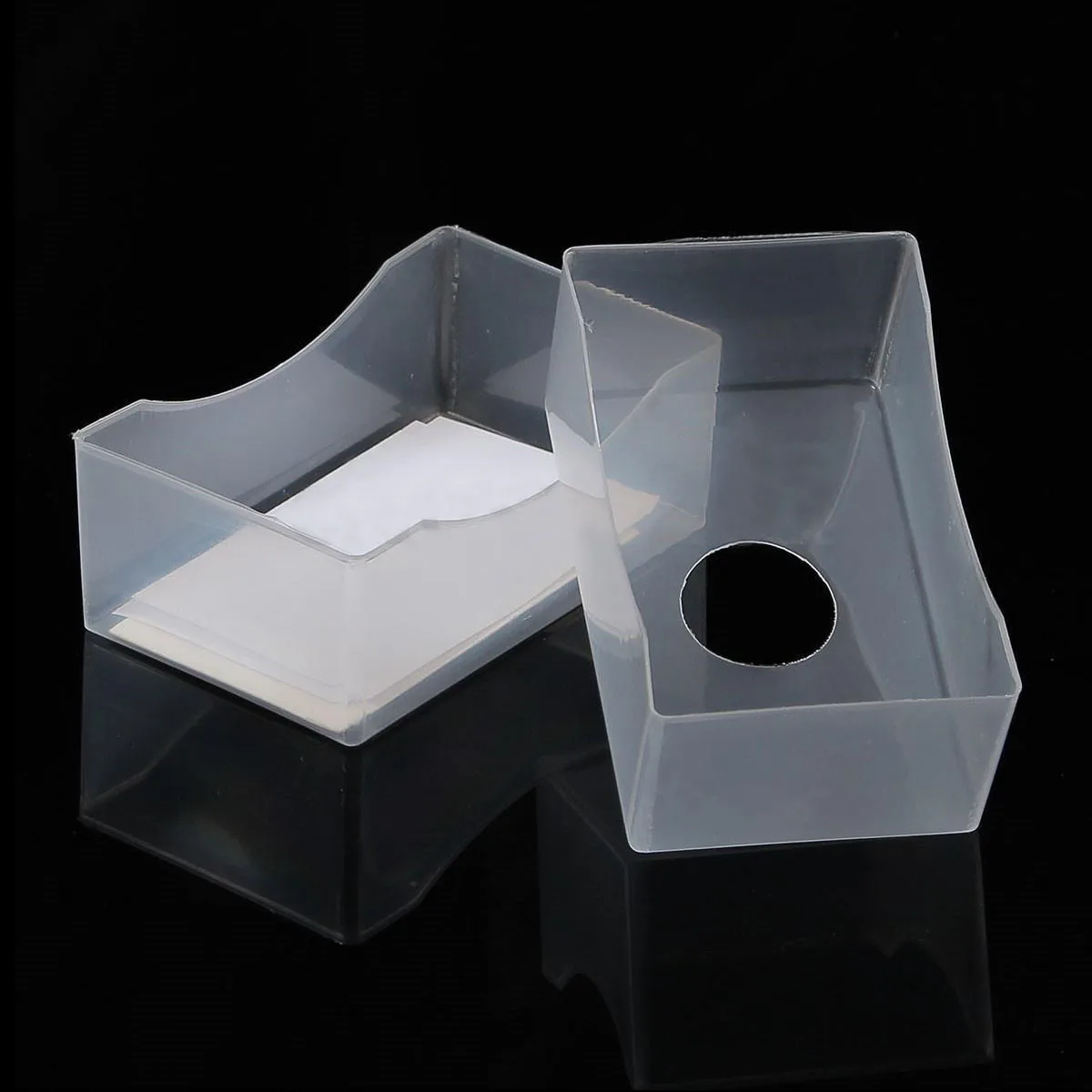 12 pcs/lot New Pvc Transparent White Business Card Box Plastic Craft