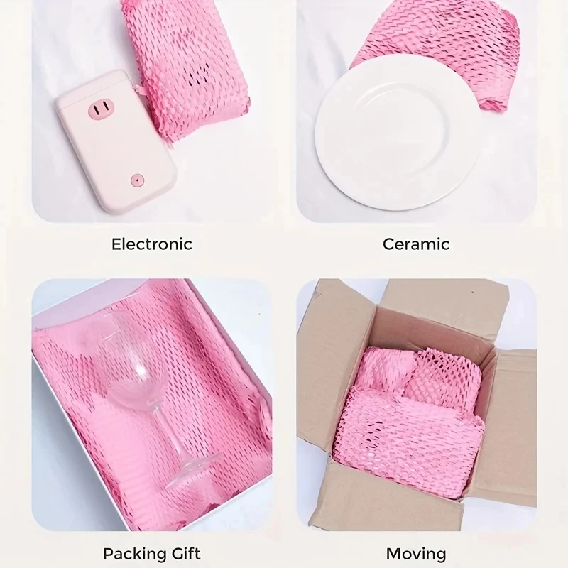 핑크 벌집형 용지, 운송, 선물, 버퍼 충돌, 방음, 열 성능, 30cm x 10m, 20m
