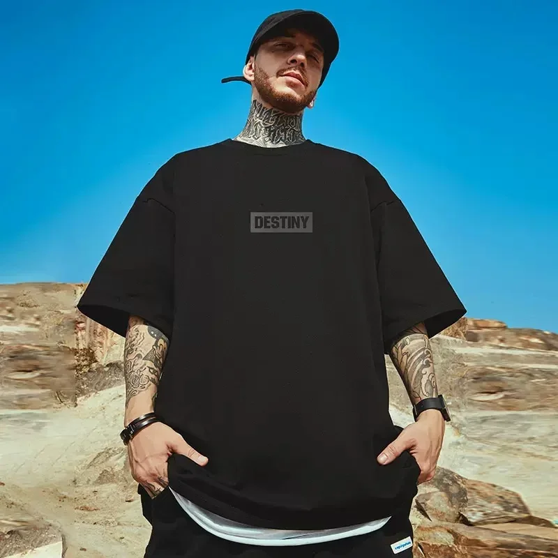 Mens Hip Hop T-Shirt Summer Destiny Letter Print T Shirts
