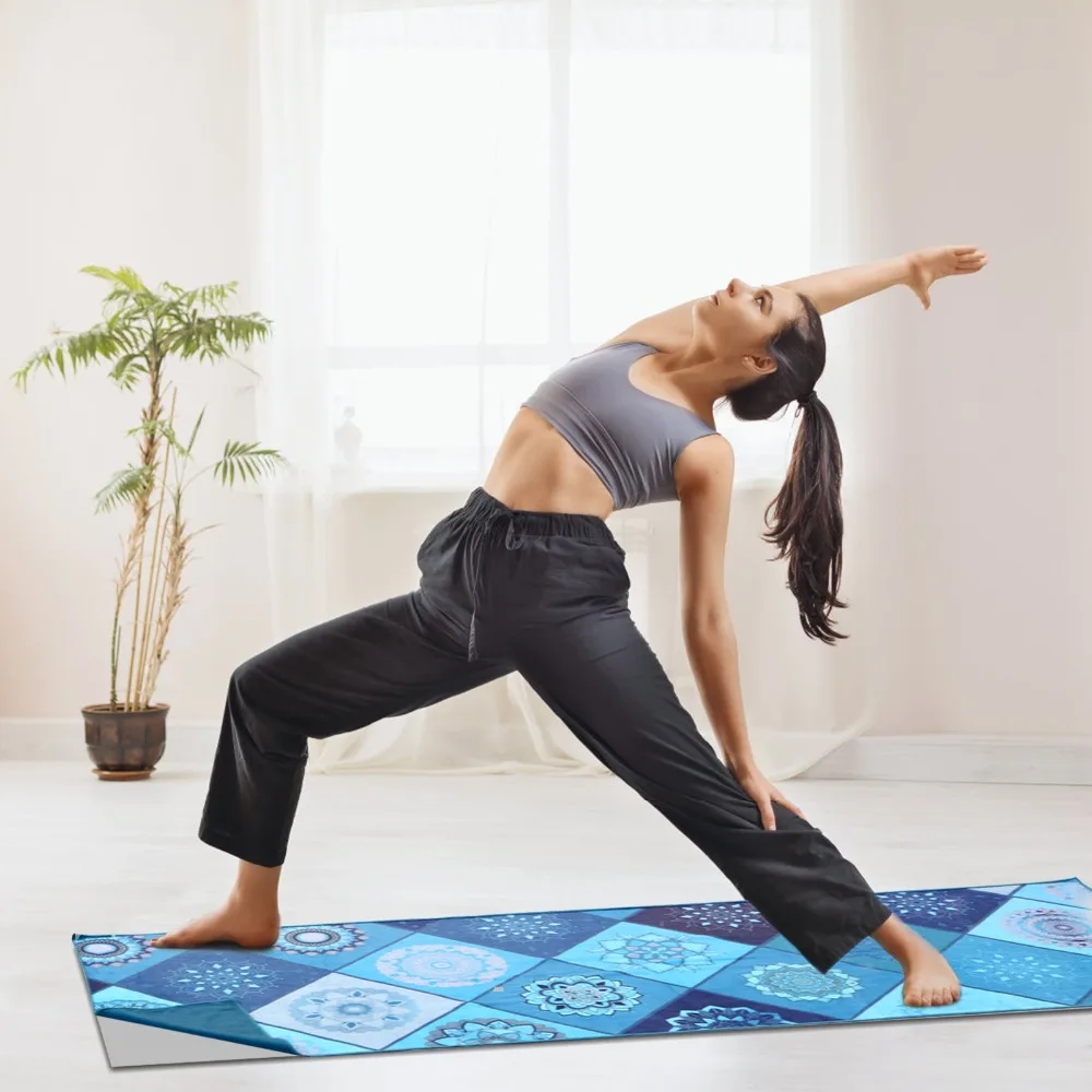 Dual-Sided Absorbent Quick-Dry Microfiber Yoga Mat Towel - Non-Slip with Skidless Technology