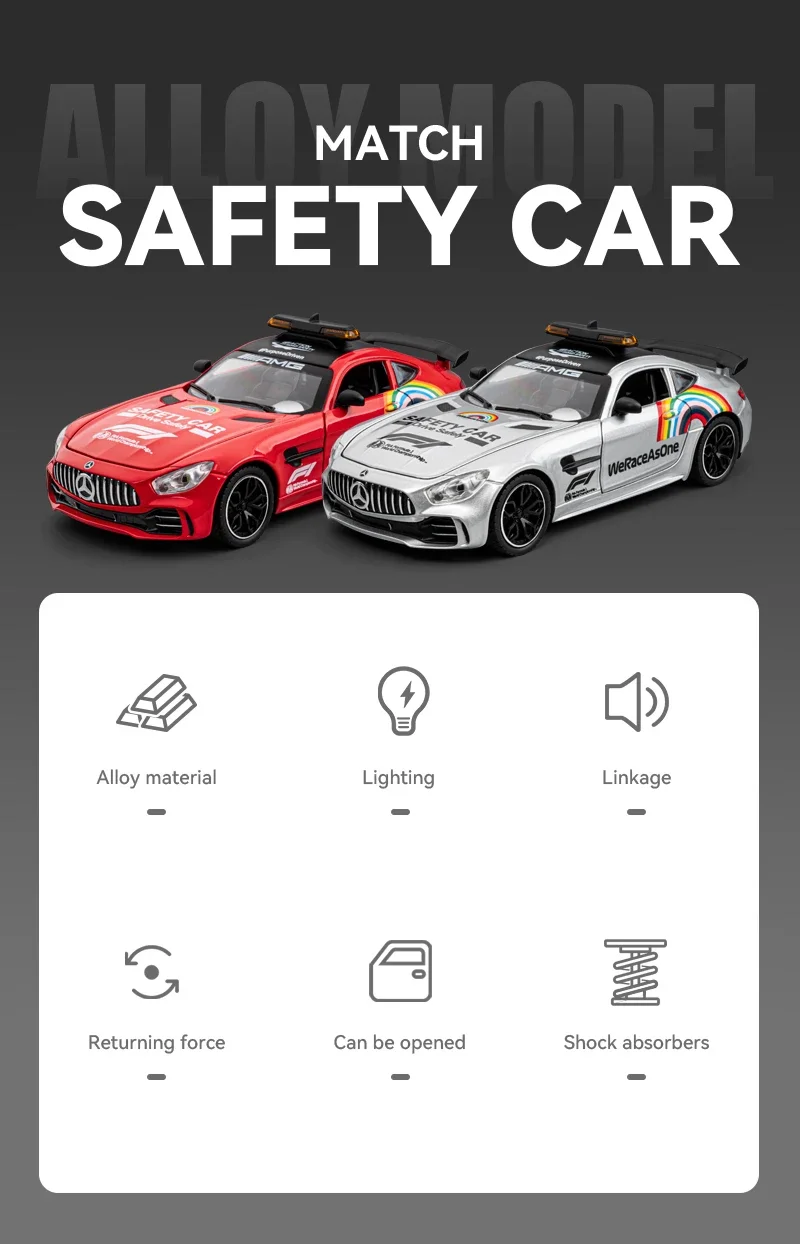 ミニカー Mercedes-AMG GTR official FIA safety car 1/24 Mercedes-AMG GTR Safety Car 2020 We Race As One Diecast