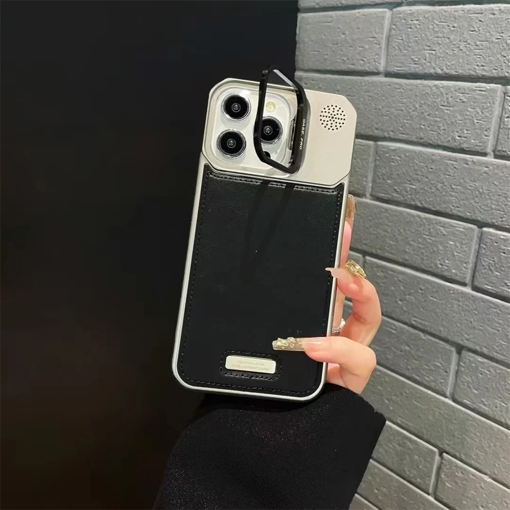 Alloy Lens Holder Ultra-Thin Frameless Leather Magnetic Case with MagSafe Wireless Charging Compatibility