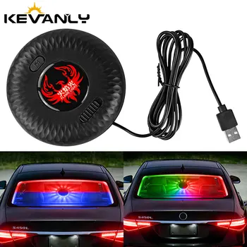 Luci LED di Segnalazione per Parabrezza Posteriore Auto, Luce di Avvertimento Rotante, Indicatore di Segnalazione, Lampada Lampeggiante Universale con Connettore USB