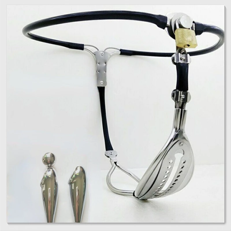Female Stainless Steel Chastity Belt Anal Plugs Sex Toys Lightweight