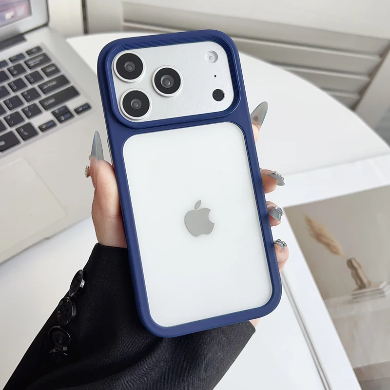 Transparent Skin Feel Shock Resistant Phone Case with TPU Border and Hardware Buttons