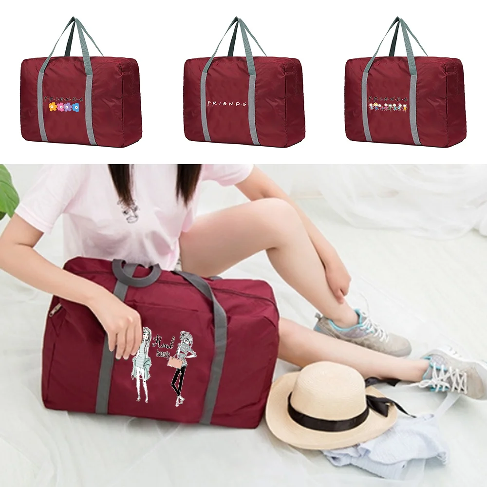 

2022 New Nylon Foldable Travel Bags Unisex Large Capacity Luggage Bag Women Handbags Men Travel Bags Friends Series