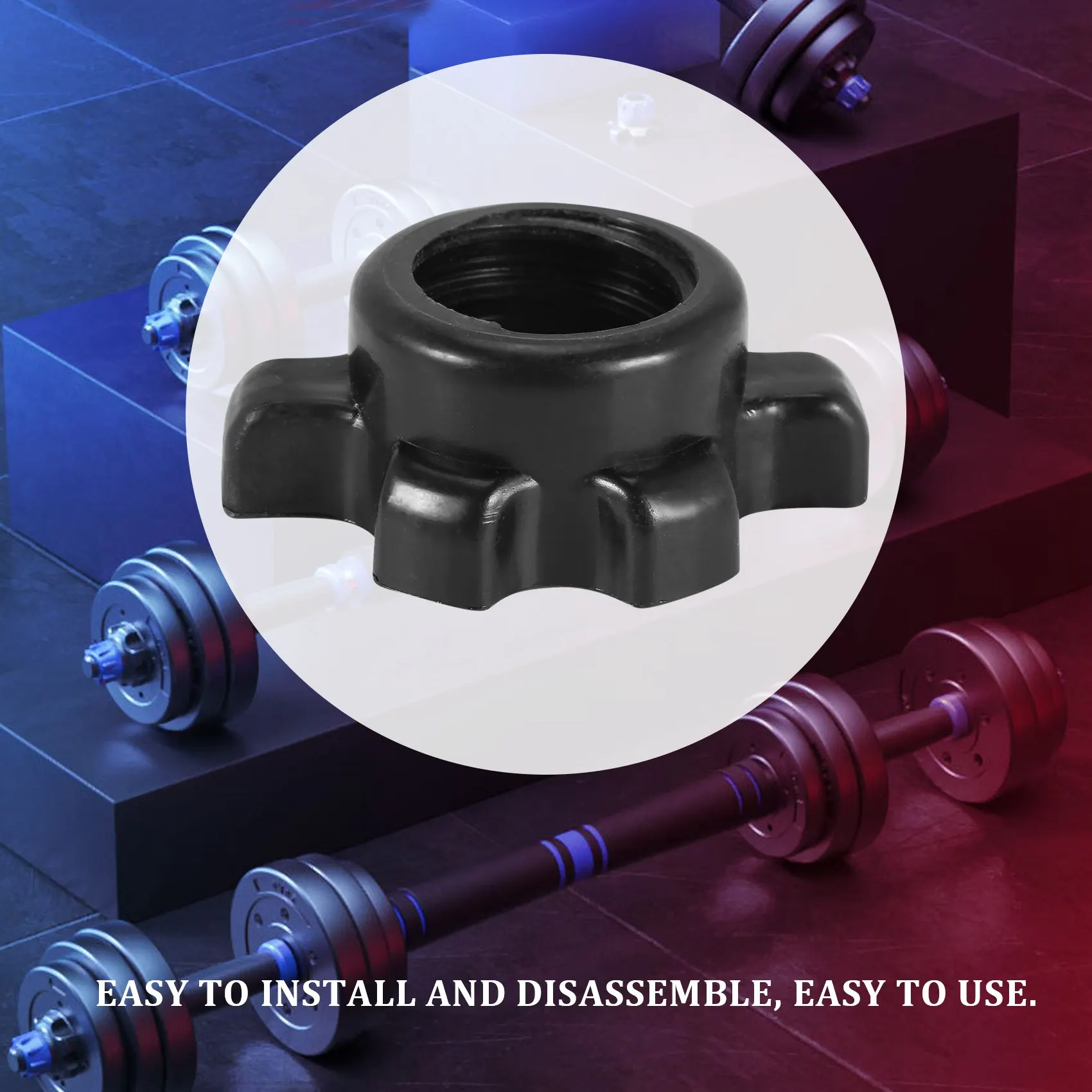 Weight Training Accessories 4Pcs Dumbbell Bar Nut Barbells Spin Screw Clamp
