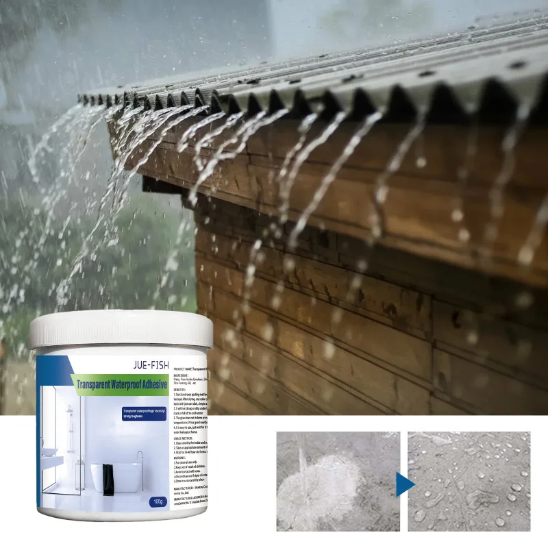 JUE FISH Transparent Waterproof Glue Waterproof Coating Sealant Agent With Brush Adhesive Repair Home Roof Bathroom Hardware
