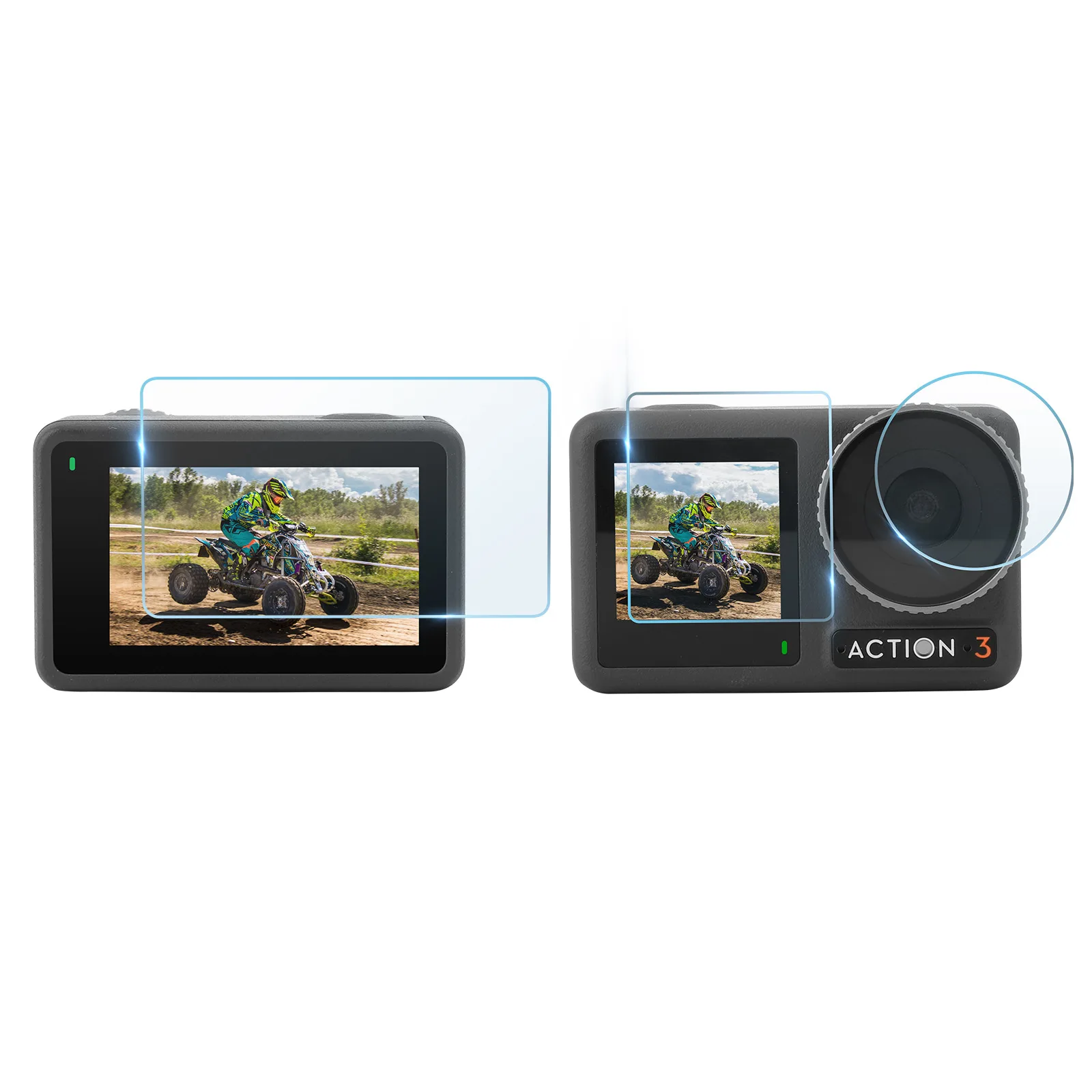 Description Picture 3 of item3pcs Tempered Glass Films Lens Screen Explosion-proof Protection Film for DJI Osmo Action 3/ Action 4 Camera Accessories