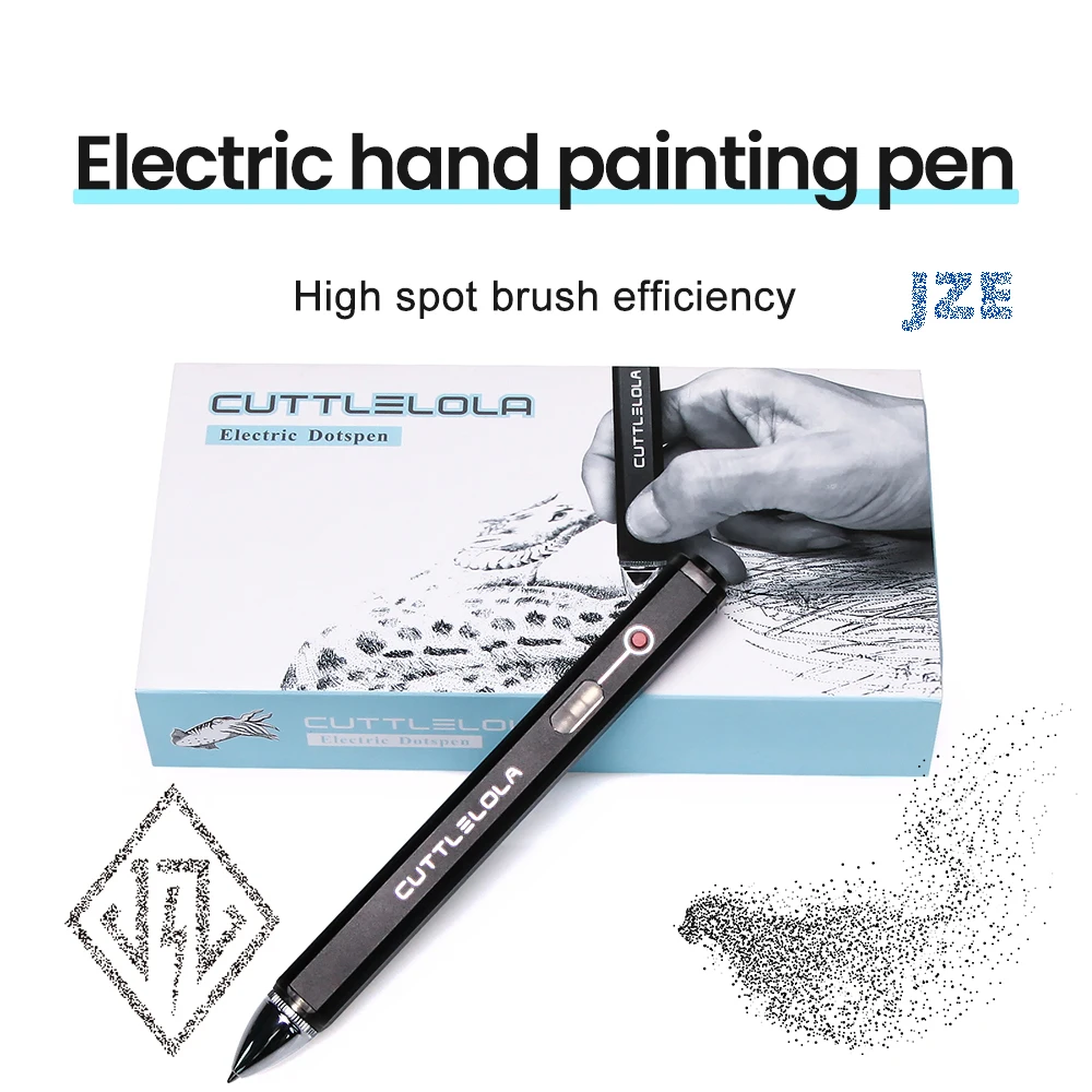 JZ,Cuttlelola,Black Knight,Gen2,Electric Dots Pen,Pen for Artists, Hobbist,  Tattooist,Sketching,Stippling,Ink Drawing Manuscript