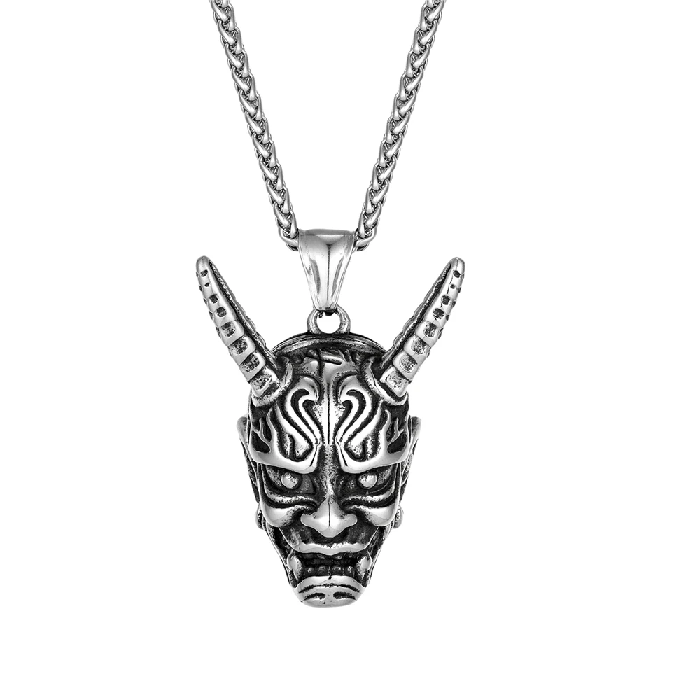 Collana Classica Con Ciondolo Teschio Con Casco Da Samurai - Foto 5