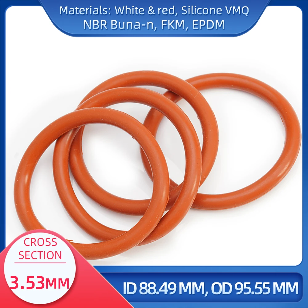 

O Ring CS 3.53 mm ID 88.49 mm OD 95.55 mm Material With Silicone VMQ NBR FKM EPDM ORing Seal Gask