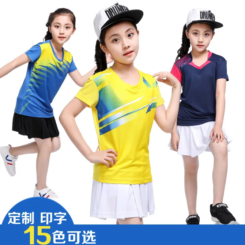 

new Girl tenis masculino,Kid table tennis shirt,short sleeved table tennis shirts,Children badminton shirt,polyester sport shirt