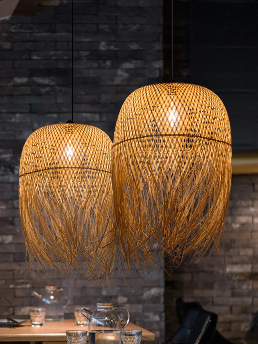 

Bamboo Creative Personality Bamboo Chandelier Chinese Zen Pendant Lights Teahouse Restaurant Hotel Art Indoor Lighting KMPL