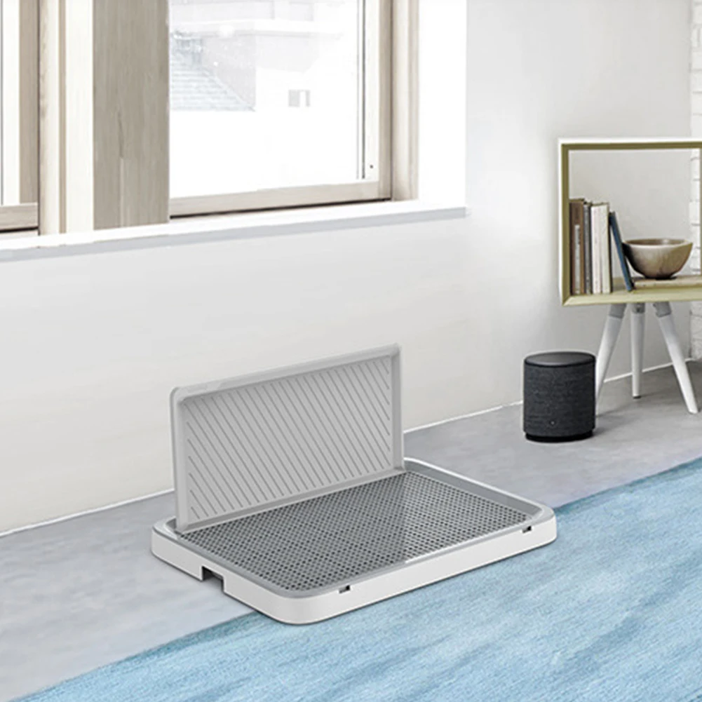 Dog Potty Tray with Pee Wall Portable Dog Potty Anti-Splash Pan Trainer Pet Indoor Dog Training Toilet for Small and Medium Dogs