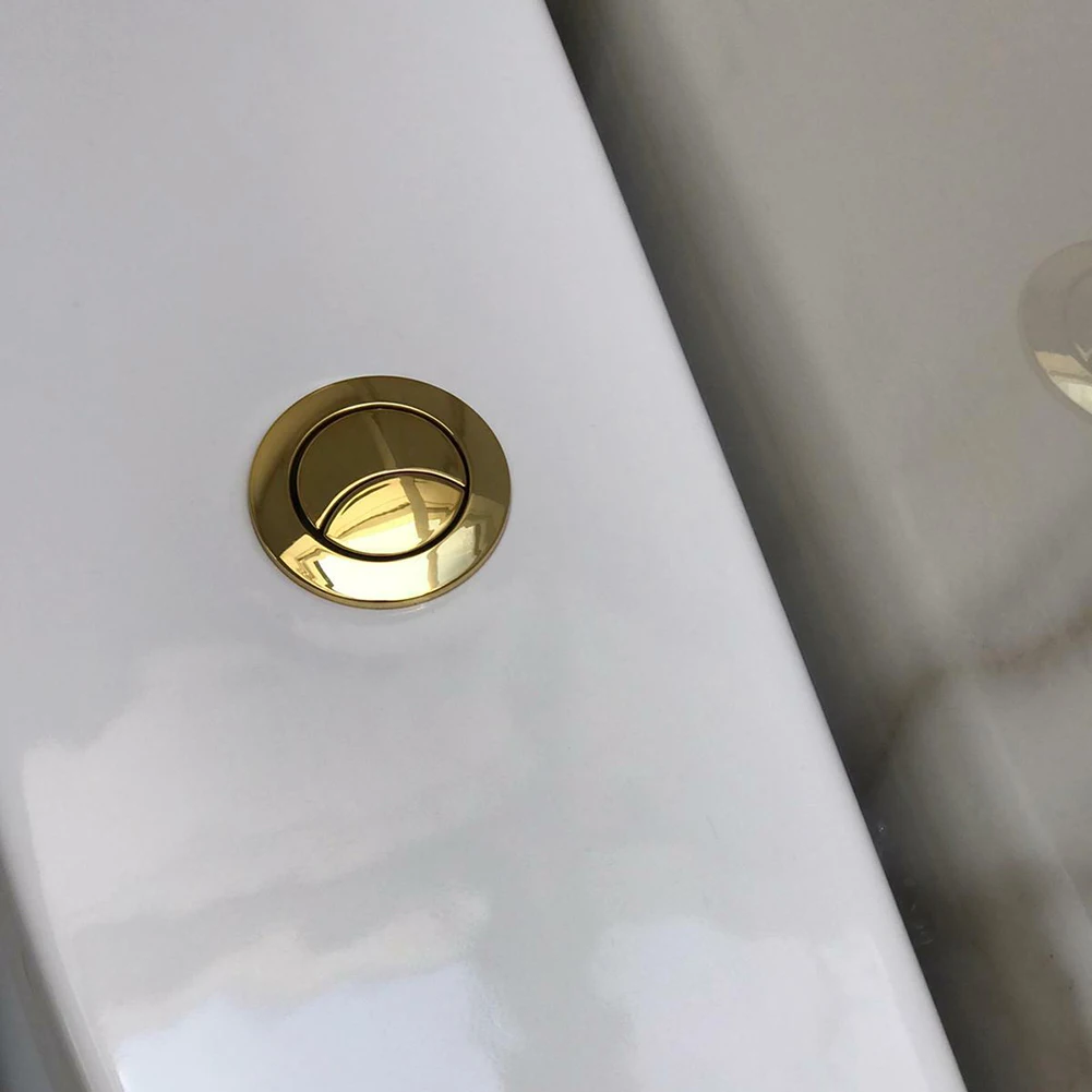 Golden Toilet Button Toilet Water Tank Flush Dual Push Button Double-push Flush Crescent Shape With 2 Rods toilet flush button