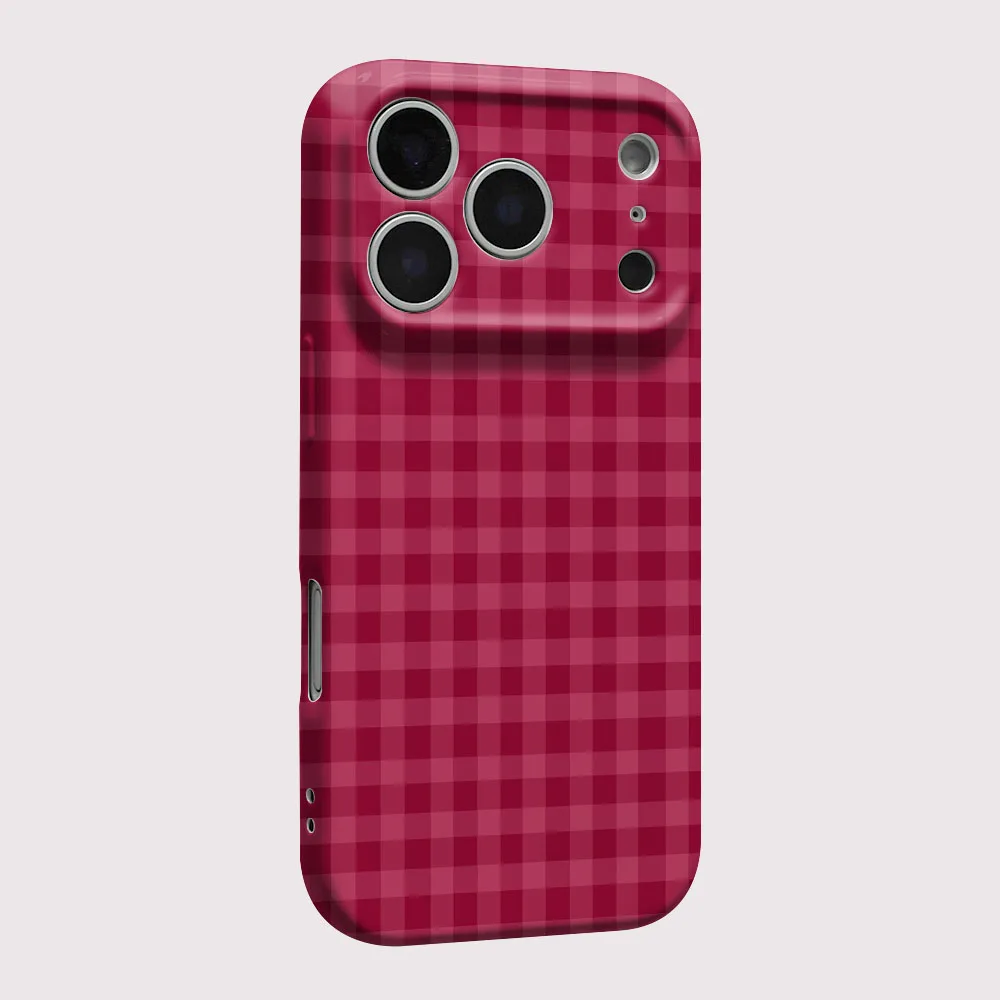 Vintage Chic Shockproof Phone Case with Retro Grid Design