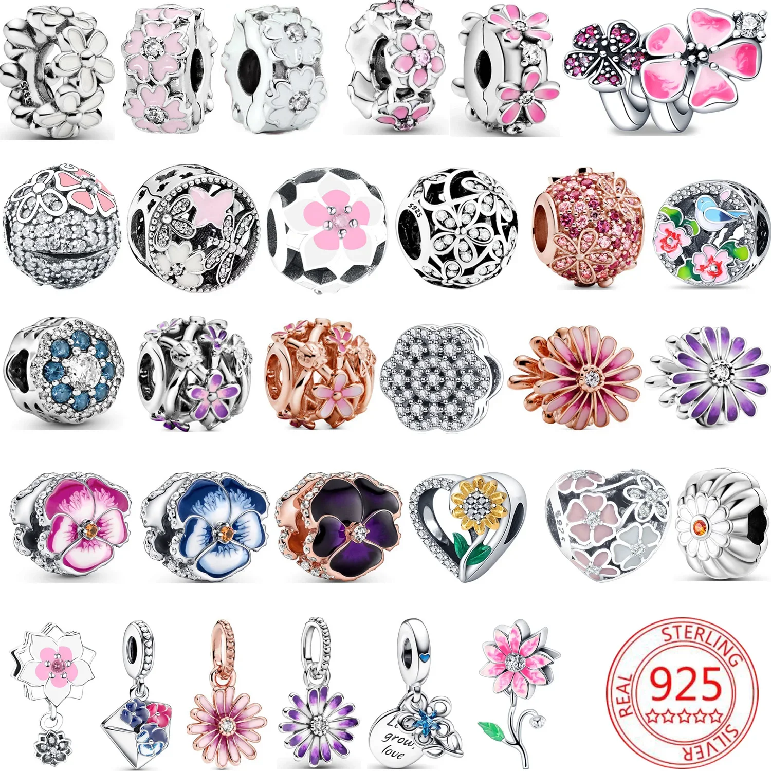 

925 Silver Flower Pendant Delicate Charm