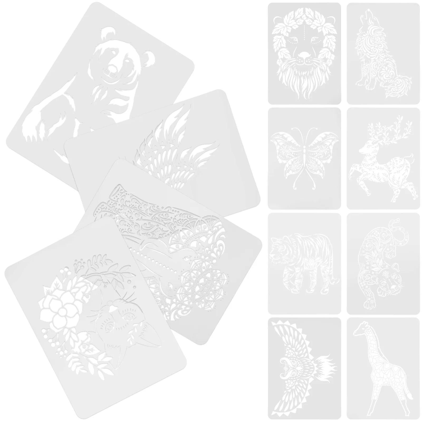 

12 Pcs Tools Large Stencils Painting Animal Journaling Wall Small Plastic Child