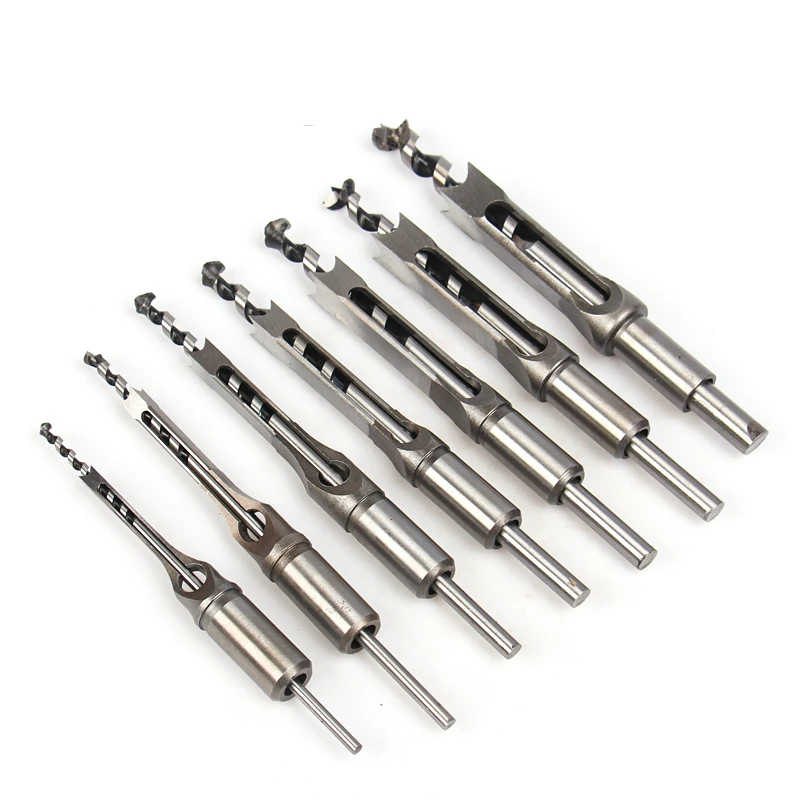 Free-shipping 6-30mm Twist Square Hole Drill Bits brocas Auger Mortising Chisel Extended Saw For Wood Woodworking Tools matkap xcan hss square hole drill 6 4 25mm auger mortising chisel drill set wood drilling tools diy furniture square woodworking drill