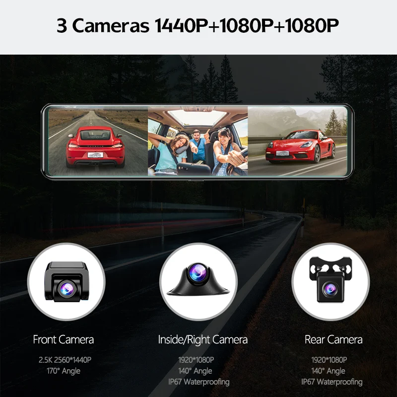 Dashcam neuf Voiture Avant Arriere 4K avec Apple Carplay sans Fil Android  Auto, Ecran Tactile de 6,25, Aide au Stationnement, Enregistrement en  Boucle, Capteur G, Lien Miroir - Équipement auto