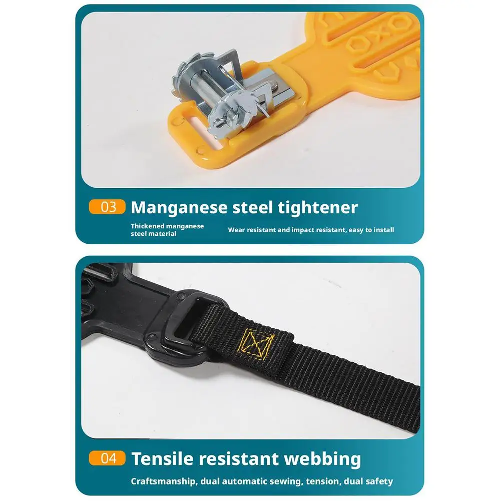 For 6.5-10.83 Inch Auto Winter Snow Tiger Claw Ice Breaking Anti-skid Car Tire Heavy Duty TPU Metal Manganese Steel Nail Chain