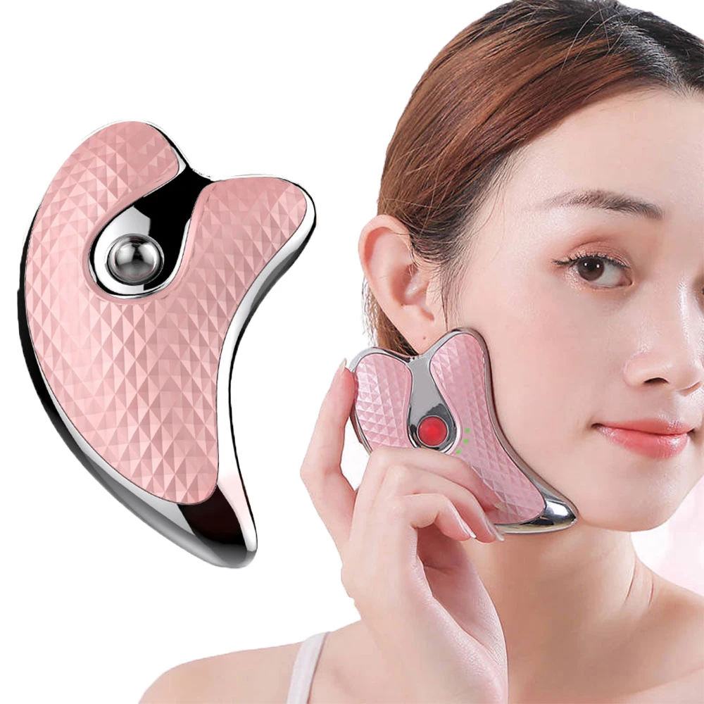 

Electric Face Massager Guasha Microcurrent Face Lift Slimmer Double Chin Remover Gua Sha Skincare Facial Massage Lifting Device