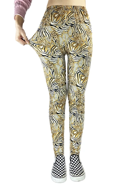 VISNXGI Women Printing Leggings High Elastic Leopard Vortex