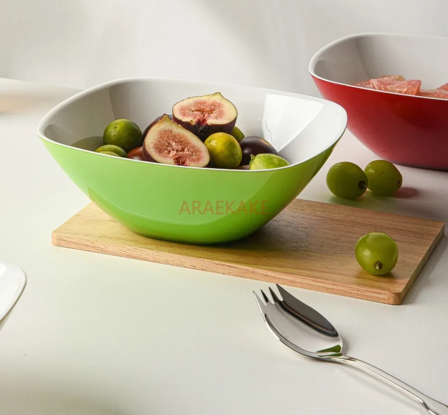 Fruit salad bowl, household tableware, plastic bowl, creative cold mixed vegetable fruit plate, fruit basin