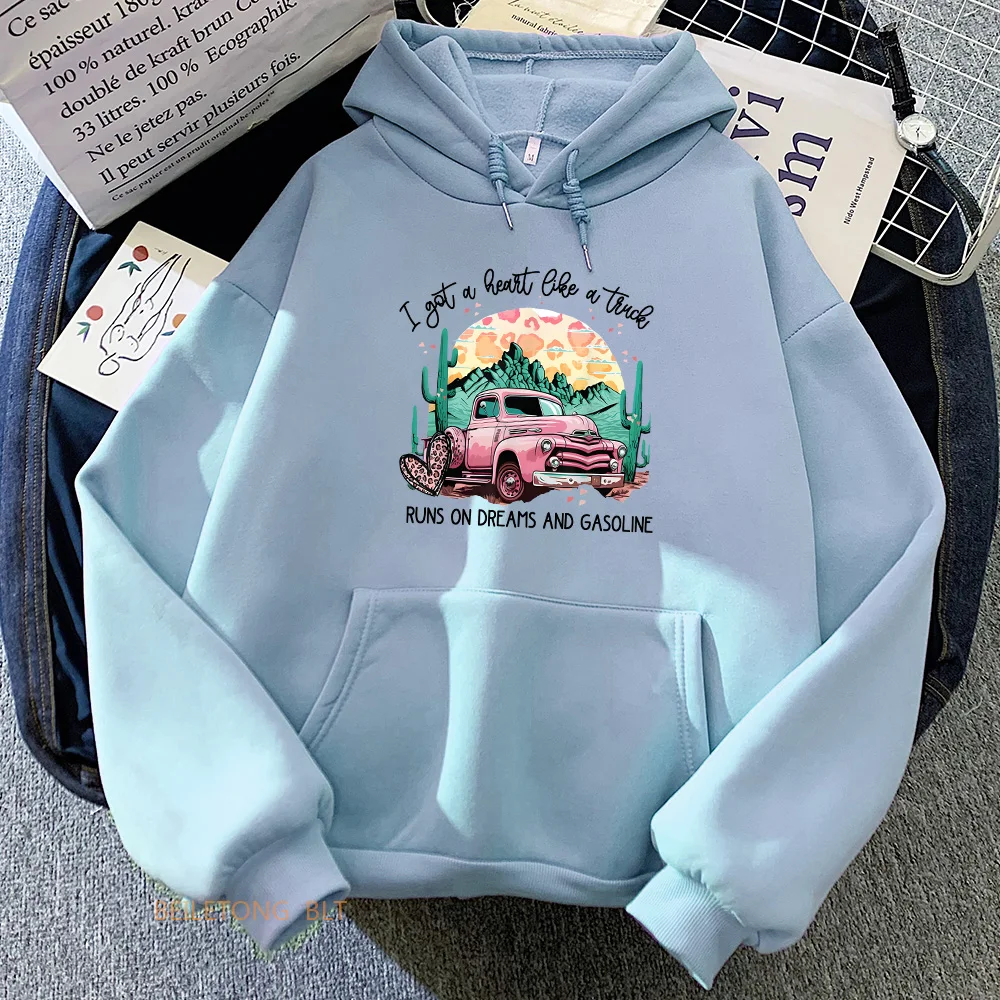 

I Got A Heart Like A Truck Cute Anime Funny Cartoon Women Hoodies Harajuku Kawaii Graphic Sweatshirts Winter Warm Hoody Clothes