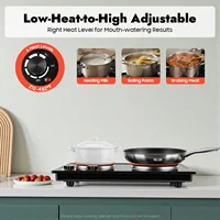 Cuisinière électrique à double brûleur 2500W, plaque de cuisson électrique avec 2 plaques, puissance de feu réglable, 220-240V pour la cuisson des aliments 3