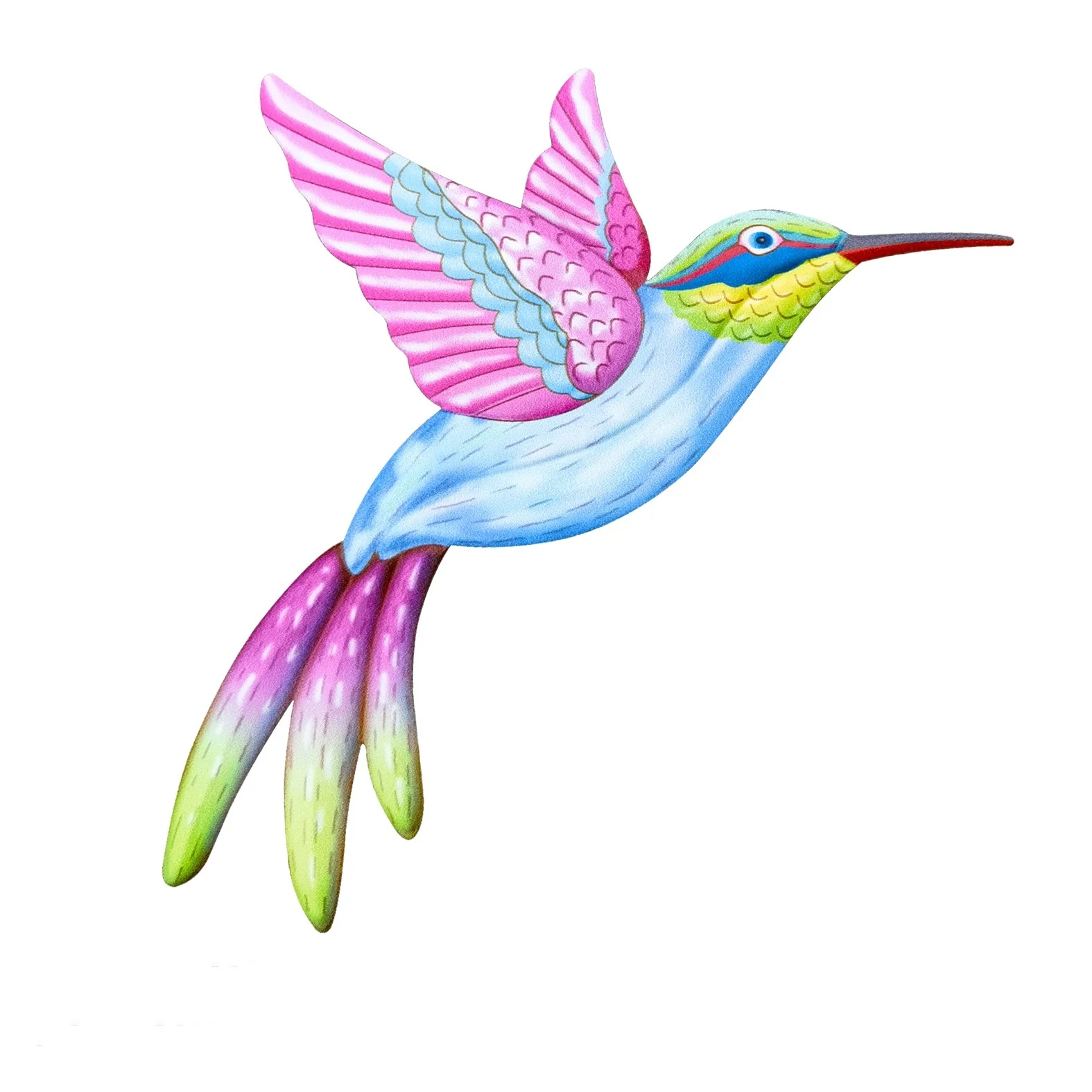 Metal Bird Wall Art Sculpture Big Hummingbird Outdoor Hanging Ornament for Garden/Home Decoration 5