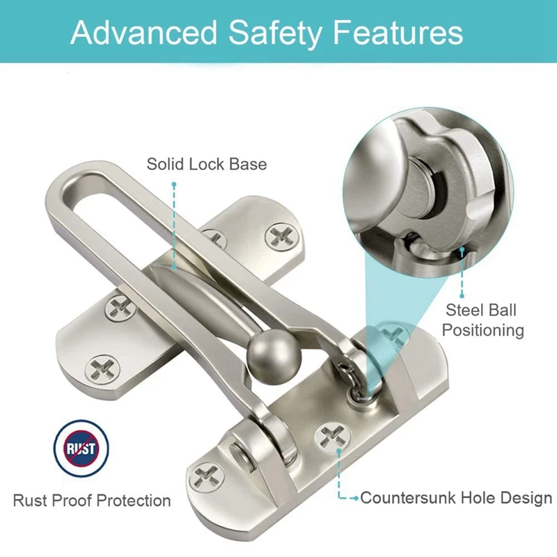 Home Reinforced Lock Security Door Lock Hotel Anti-theft Buttons Home  Bedroom Door Latch - Door Locks - AliExpress