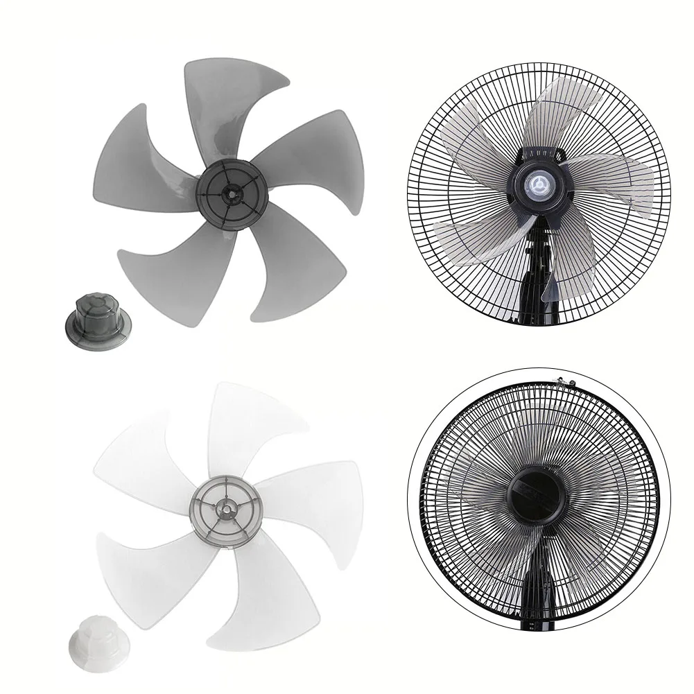 14 Inch Fan Blade Household Plastic Fan Blade Five Leaves With Nut Cover For Pedestal Fanner Electric Fan Accessories