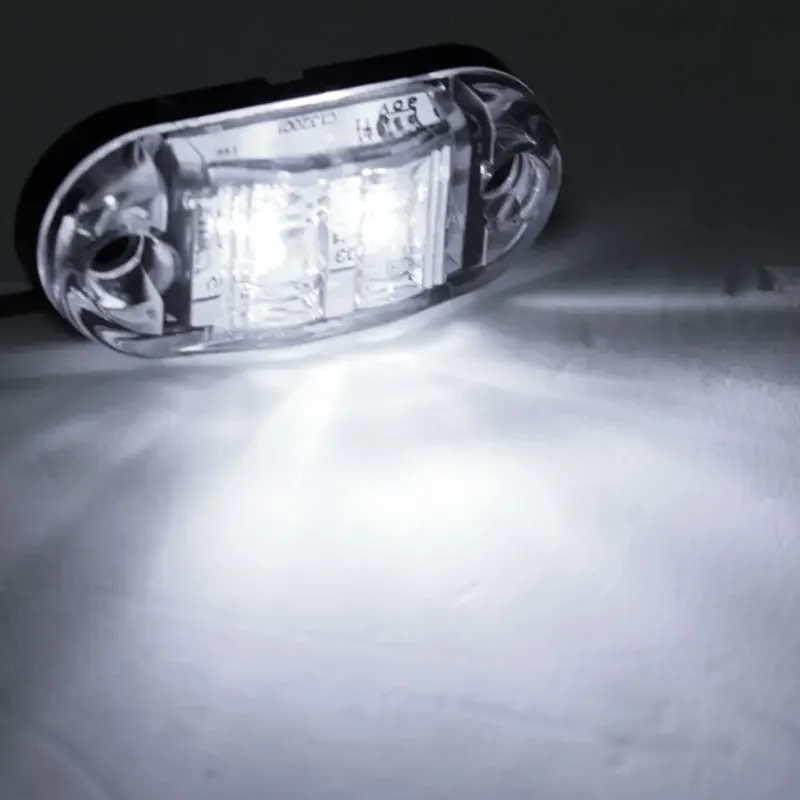 LED 자동차 사이드 마커 테일 라이트, 12V 24V, 트레일러 트럭 사이드 마커 조명, 화이트 테일 램프, 자동차 액세서리, 2 개/세트