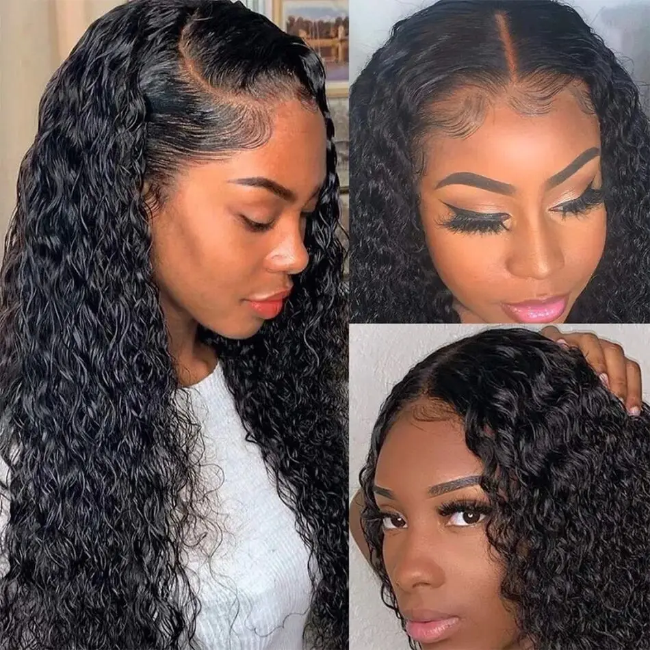Brazilian Afro Kinky Curly Bundles Human Hair Bundles With Closure Frontal Loose Deep Wave Hair 12A