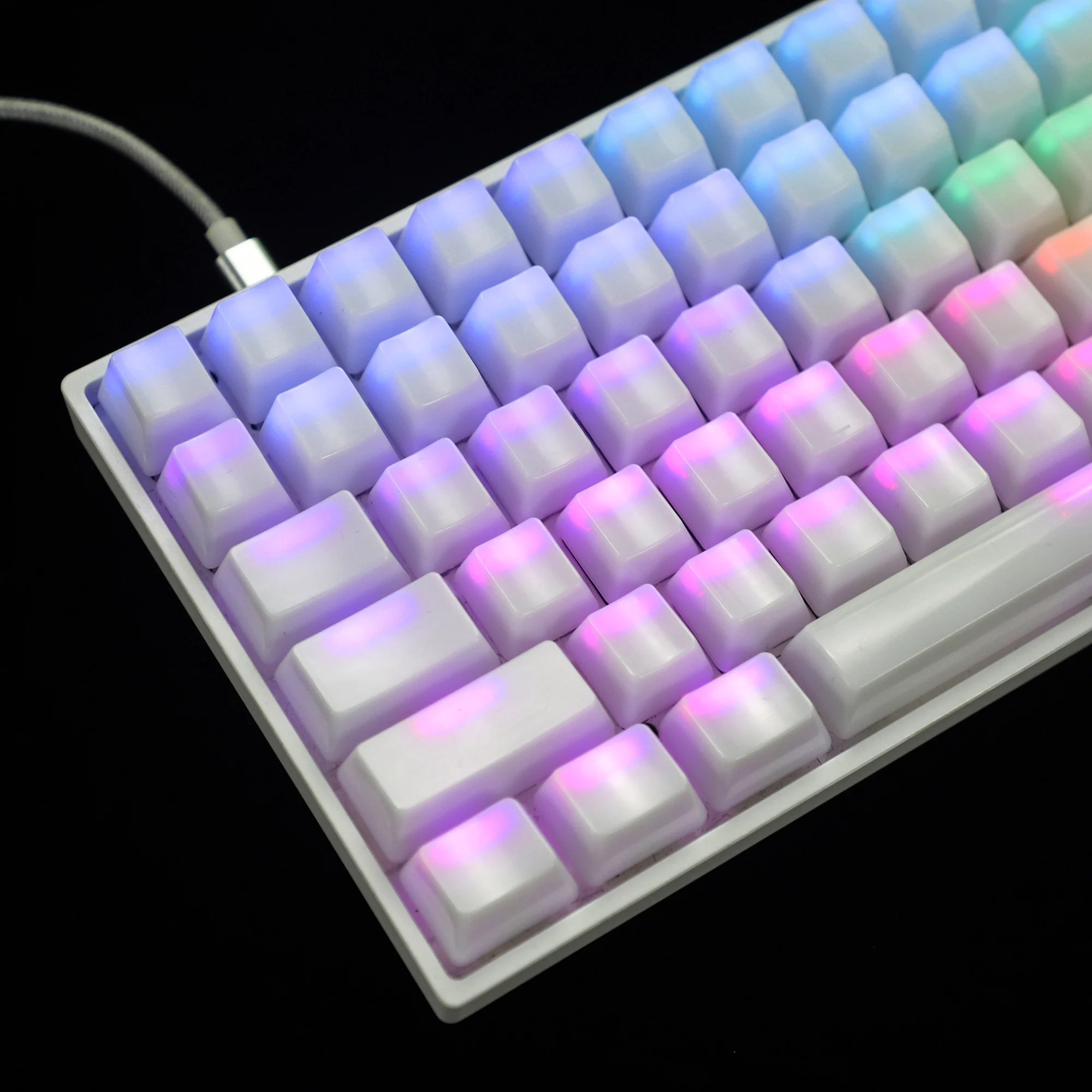 Brilho Branco do Perfil do Oem da Névoa do Leite Através de Keycap 120 Chaves Abs Ansi Iso 1.5 mm Teclado Mecânico do mx Rgb Gk61 96 84 68 108 87 - Imagem 5