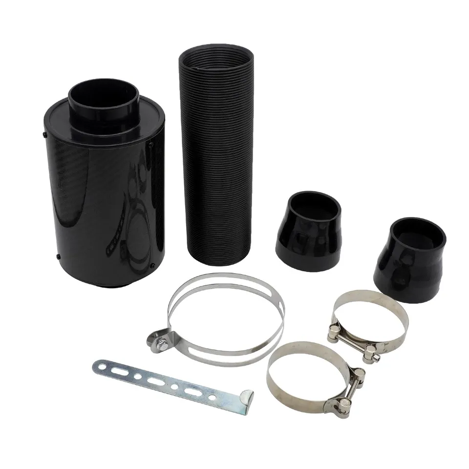 KIMISS Universal Carbon Fiber Cold Air Intake Kit – Enclosed Air Filter Box For Improved Horsepower & Engine Performance - View #6