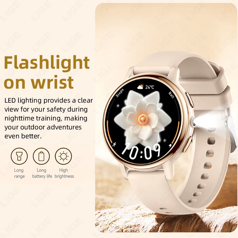 LIGE 2025 New Women Smart Watch 1.26" Bluetooth Call Fitness Tracking Heart Rate Health Monitor Lady Smartwatch For Android iOS