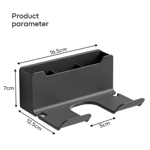 Hajszárító Tartó A Fürdőszoba Fali Szárító Bölcső Egyenesítő Állvány Szervező Tároló Doboz Wc -Fúvó Polcok - Image 5