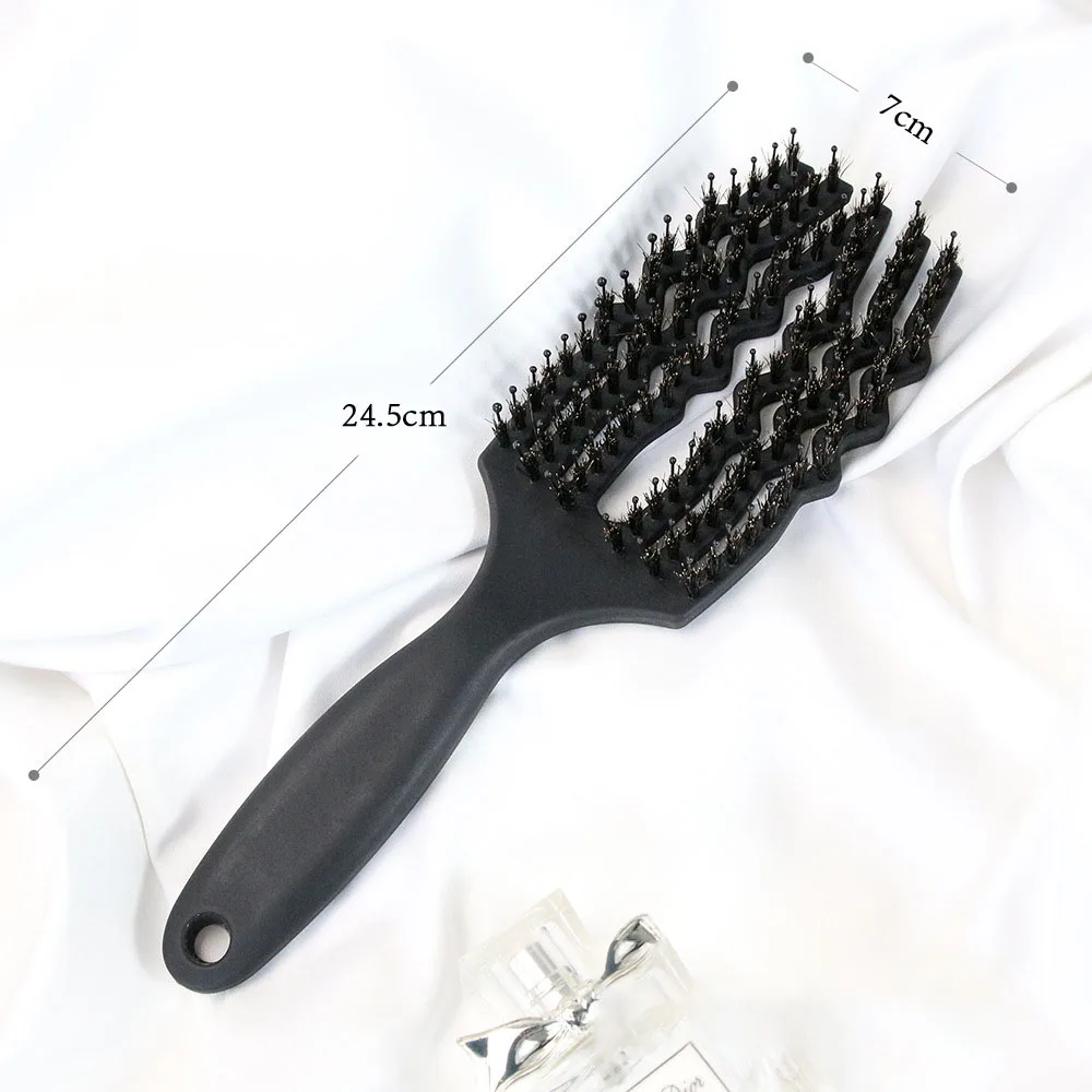 Boar Bristle Detangling Hairbrush for Smooth, Knot-Free Hair