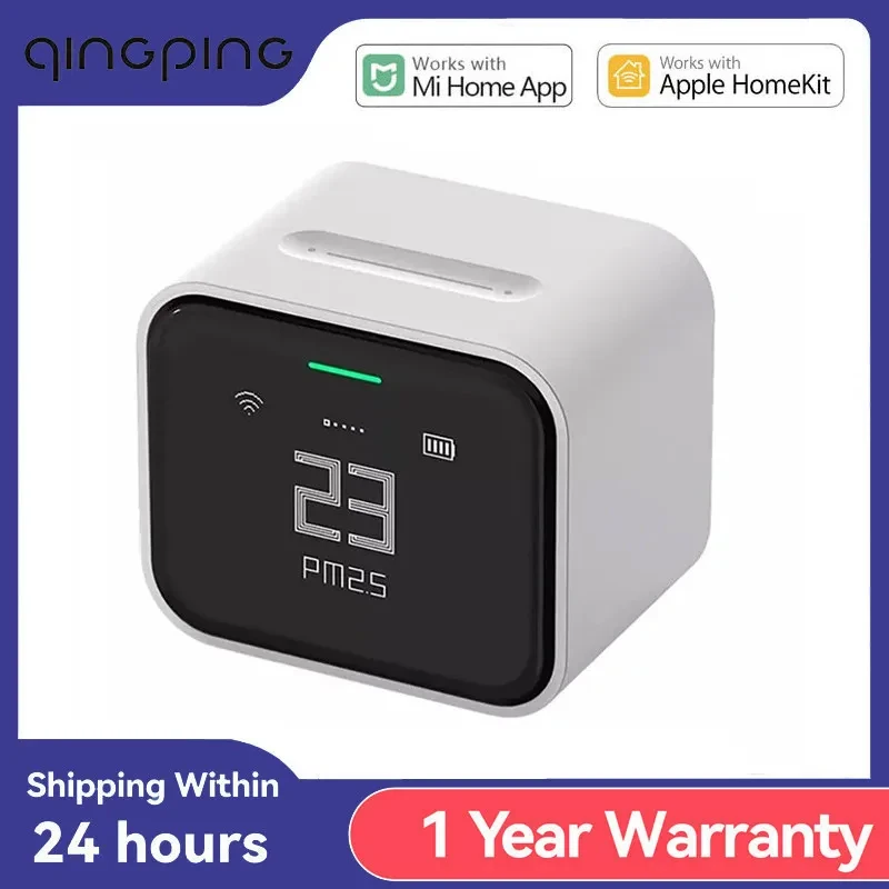 

In Stock Qingping Air Detector Lite CO2 PM2.5 PM10 Temperature Humidity Monitor Touch Screen Work With Mihome APP Apple HomeKit